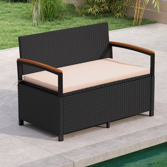 Outdoor Storage Bench Deck Box, Beige Sheds & Outdoor Storage Beige at Gallery Canada