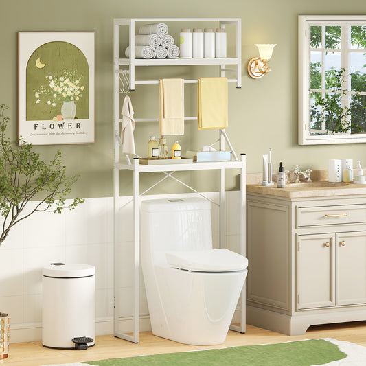 Over the Toilet Storage Rack 3-Tier Over Toilet Bathroom Organizer with Towel Holder, White Bathroom Etagere White at Gallery Canada