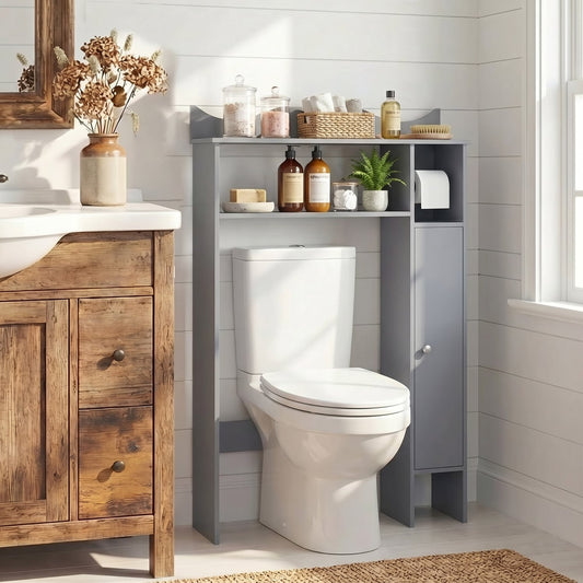 Over The Toilet Storage Cabinet, Toilet Paper Holder, Gray Bathroom Etagere Gray at Gallery Canada
