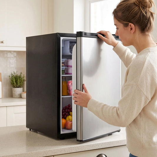 2.6 Cu Ft Mini Fridge, Single Door Compact Refrigerator, Silver Small Kitchen Appliances Multi Colour at Gallery Canada