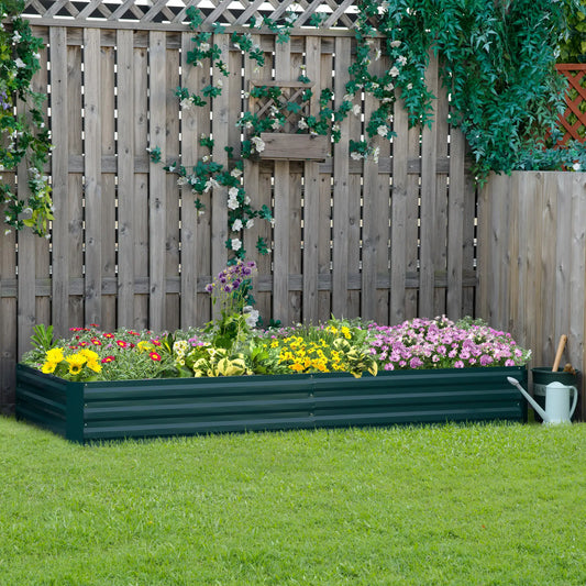 95" x 36" x 12" Galvanized Raised Garden Bed, Metal Elevated Planter Box Galvanized Planter Boxes Green at Gallery Canada