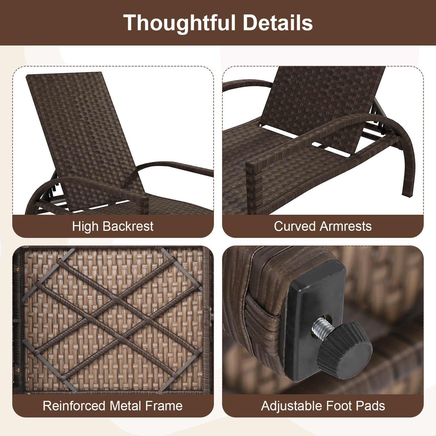 Outdoor Rattan Chaise Lounge With Ottoman, Brown Outdoor Seating & Patio Chairs at Gallery Canada