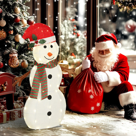 LED Christmas Snowman Decoration, Outdoor, IP44 Waterproof Christmas Decorations Red, White at Gallery Canada