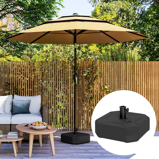 Square Patio Umbrella Base, 17.7" L x 17.7" W x 9.8" H, Black Umbrella Bases Black at Gallery Canada