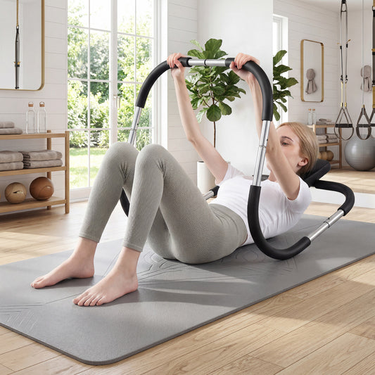 Portable AB Trainer, Headrest, Foam Handle, Silver Benches Racks & Bars Silver at Gallery Canada