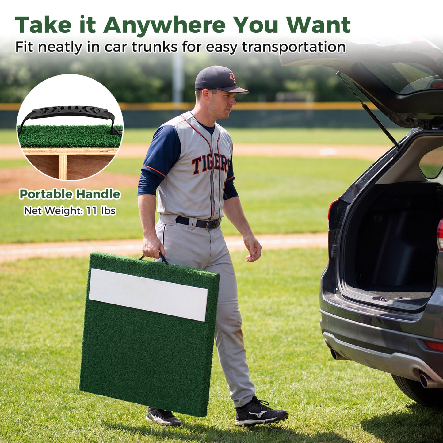 Portable Pitching Mound With Baseball Pitching EVA Carry Handle Golf at Gallery Canada