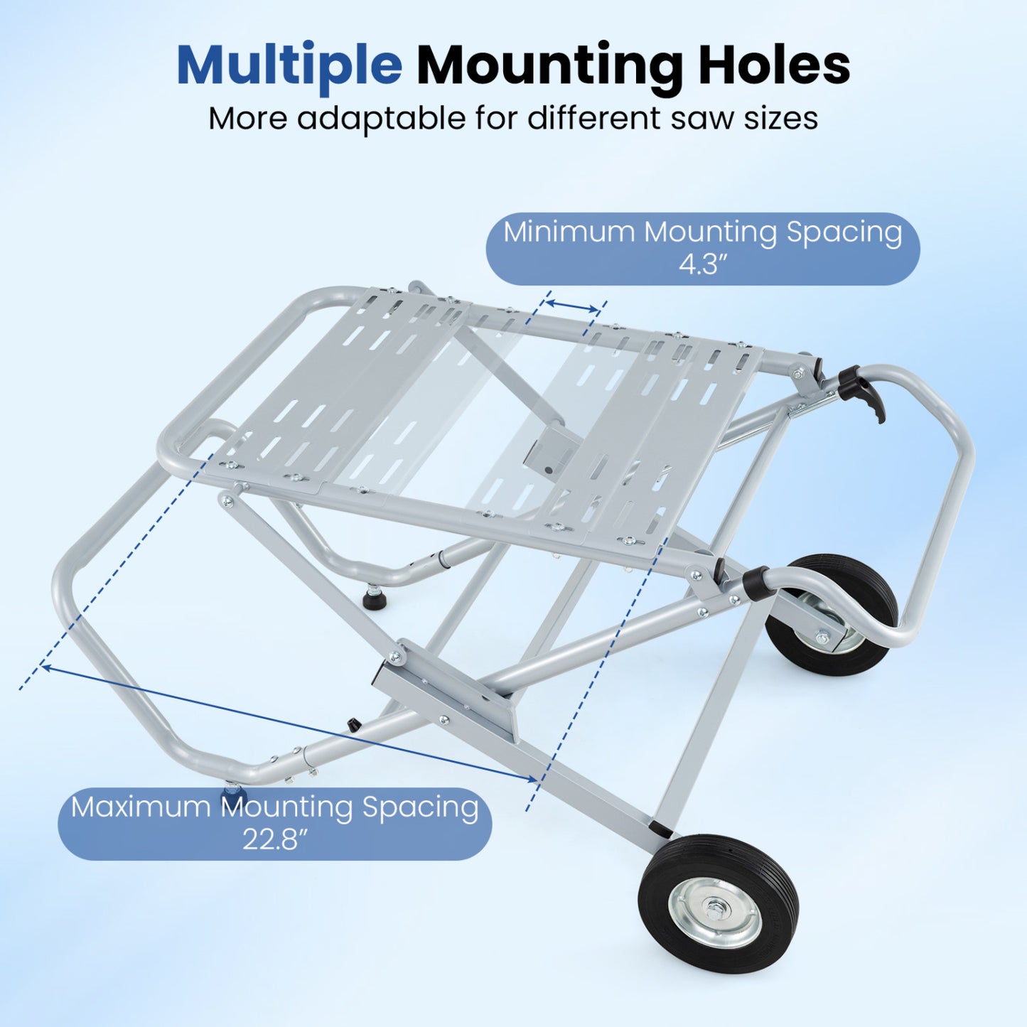 Portable Table Saw Stand, Heavy Duty, 8-Inch Rubber Wheels, Silver Garages at Gallery Canada