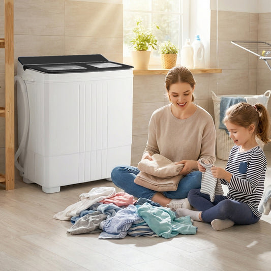 Portable Washing Machine, 12 LBS Washer 8 LBS Spinner, Gray Washing Machines Gray at Gallery Canada