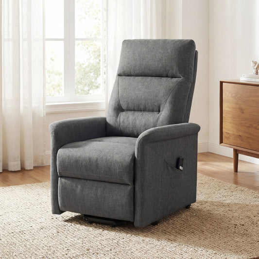 Power Lift Recliner Chair With Remote Control, Gray Recliners Gray at Gallery Canada