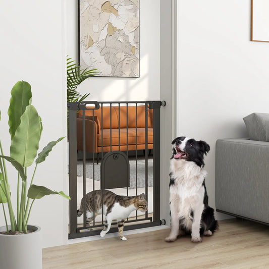 30"-32" Extra Wide Pet Gate, 35"H, Small Door, Black Houses, Kennels & Pens Black at Gallery Canada