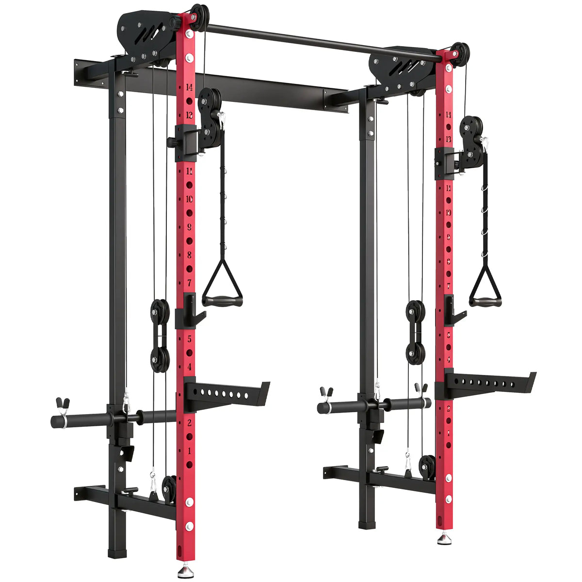 Foldable Power Cage With Pull-Up Bar, Cable Pulley System, 1540 Lbs Power Towers at Gallery Canada