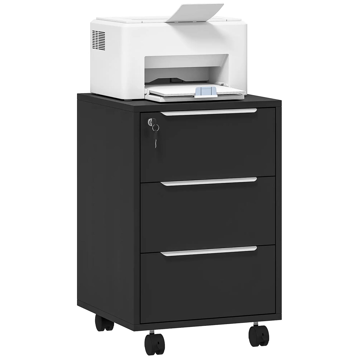 3-Drawer Vertical File Cabinet With Lock, Black Office Cabinets & Cupboards at Gallery Canada