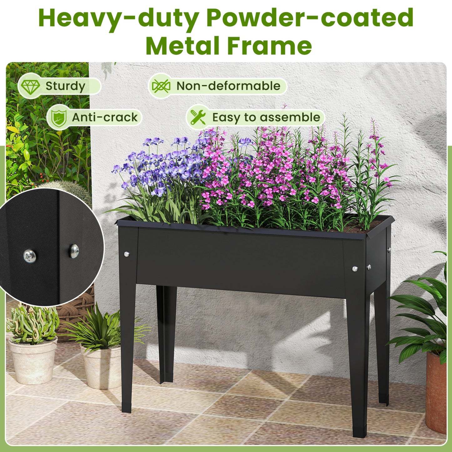 Raised Garden Bed, Elevated Metal Planter Box With Legs, S, Black Raised Garden Beds at Gallery Canada
