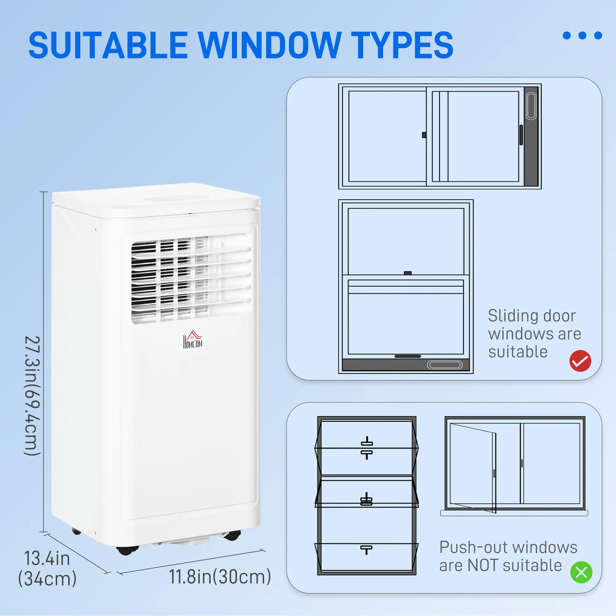 8000 BTU Portable Air Conditioner, 344 Sq. Ft., White Air Conditioner at Gallery Canada