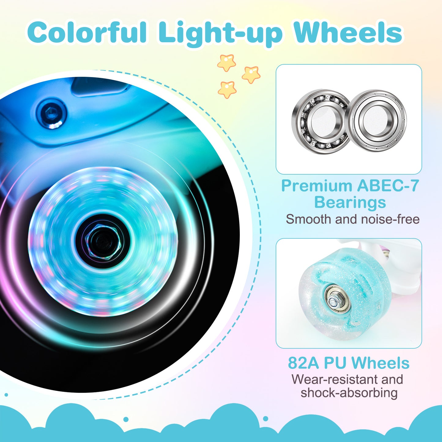 Roller Skates for Teens 4 Sizes Adjustable with Light-up Wheels for Boys Girls Ages 13+, Blue Toy Sports at Gallery Canada