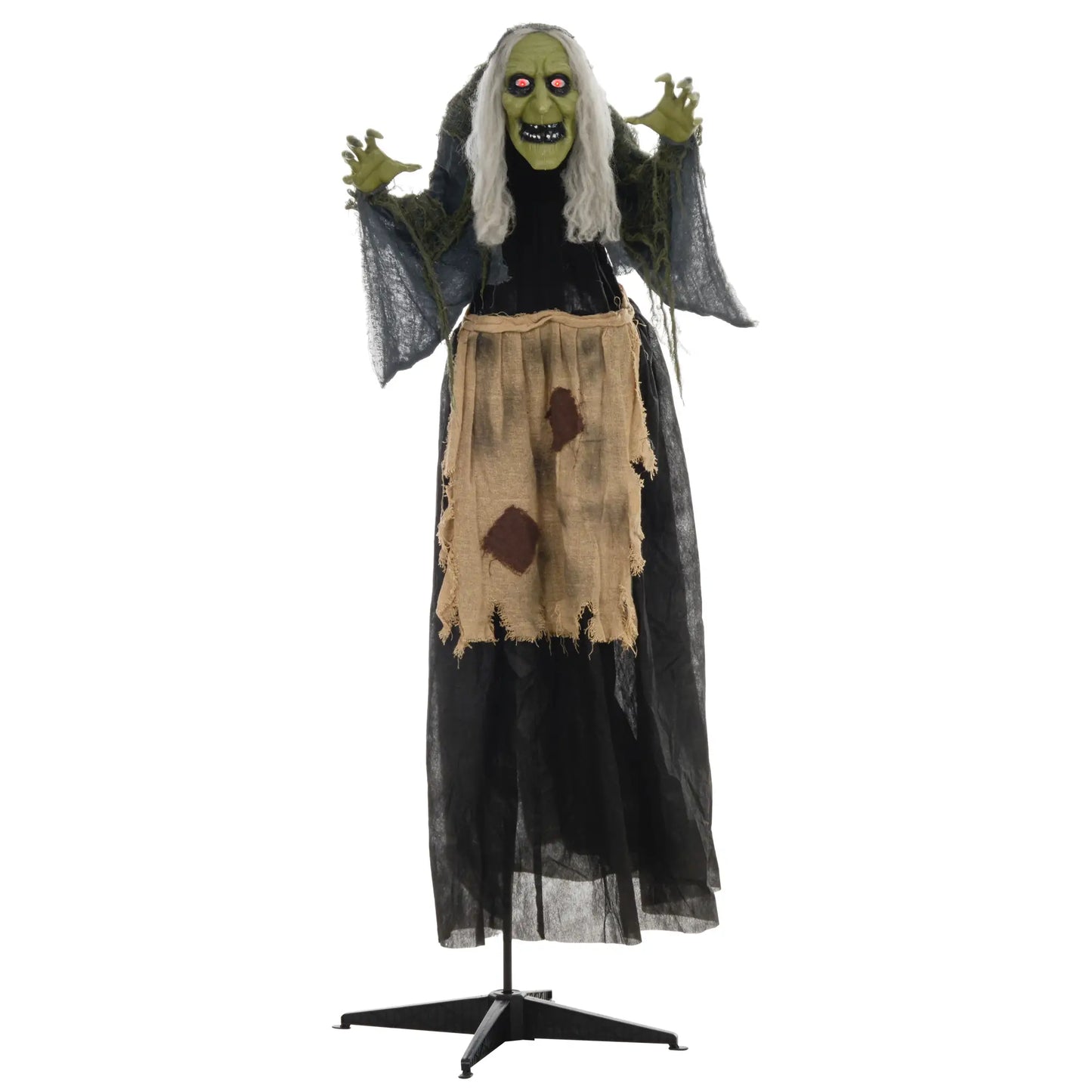 Animatronic de sorcière d'Halloween avec activation sonore