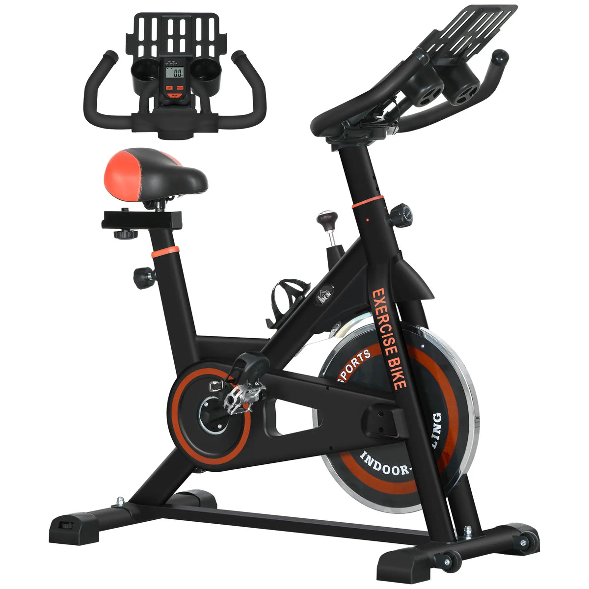 Adjustable Upright Exercise Bike, LCD Display, Indoor Cycling, Adjustable Resistance, Red Exercise & Stationary Bikes at Gallery Canada