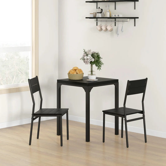 Dining Table Set for 2, 3 Piece Kitchen Table and Chairs, Black Dining Table Sets Black at Gallery Canada