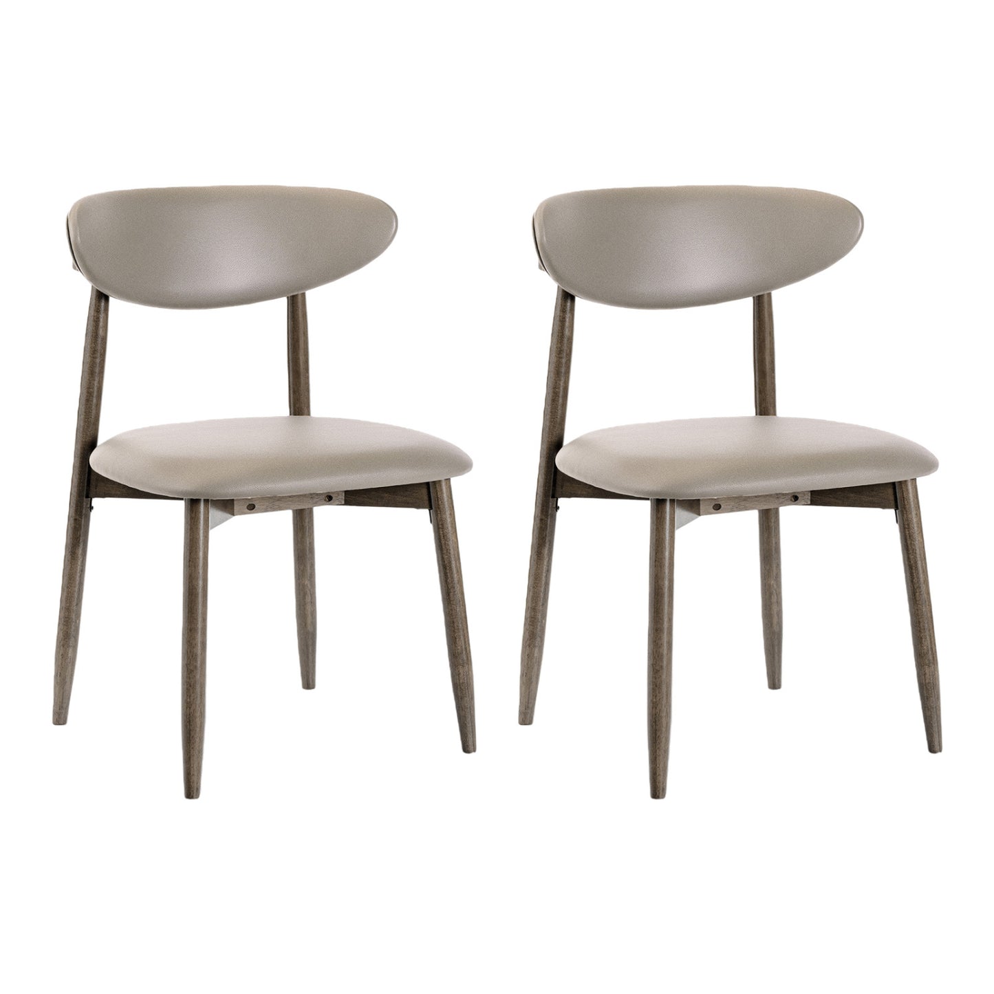 Set Of 2 Wooden Dining Chairs, Curved Backrest, Gray Dining Chairs Gray at Gallery Canada
