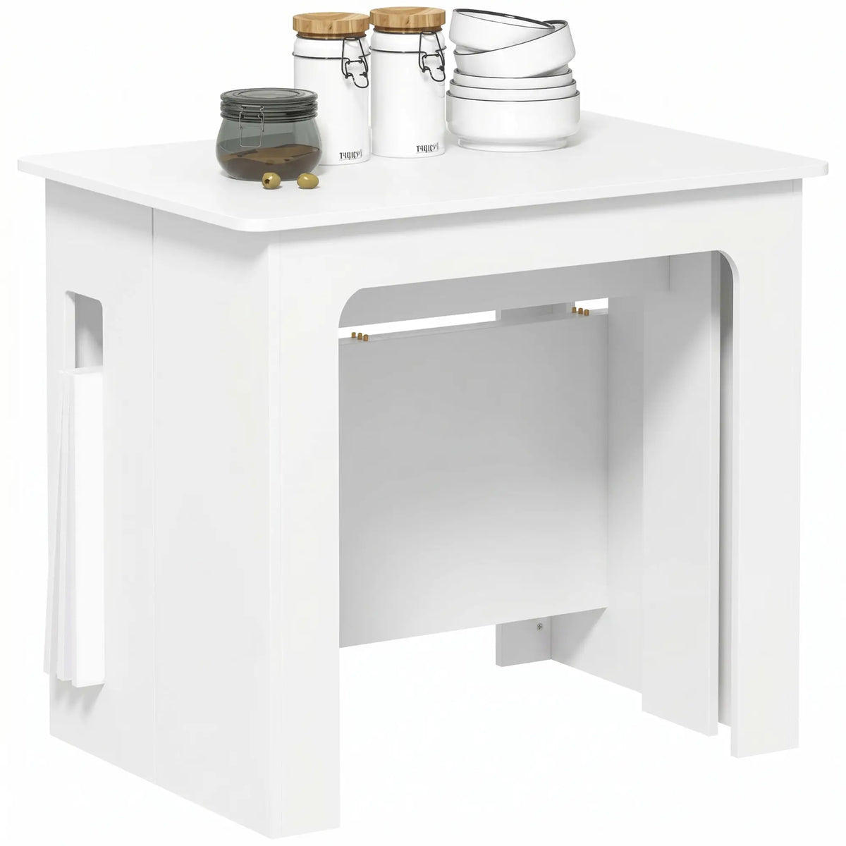 Extendable Dining Table, Expandable Kitchen Table, Seats 6, White Bar Tables & Dining Tables at Gallery Canada