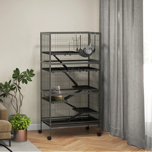 6-Tier Rolling Small Animal Cage, Rabbit Ferret Cage, Charcoal Grey Houses & Habitats Charcaol Grey at Gallery Canada