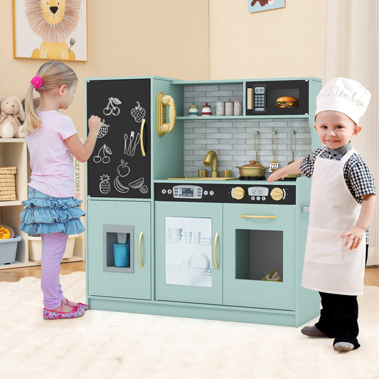 Toddler Pretend Play Kitchen, 3-6 Years Old, Green Play Kitchen Sets Green at Gallery Canada