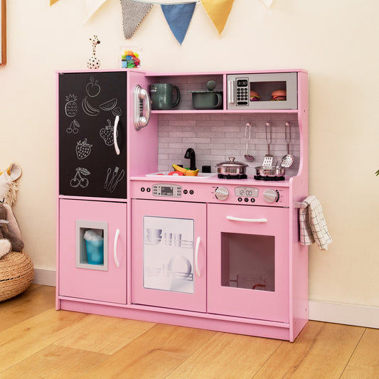 Toddler Pretend Play Kitchen, 3-6 Years Old, Pink Play Kitchen Sets Pink at Gallery Canada