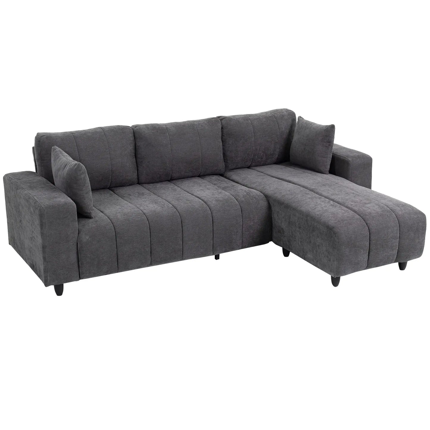 L-Shaped 3-Seater Sectional Sofa With Chaise, Spring Cushion, Grey L Shaped Couchs at Gallery Canada