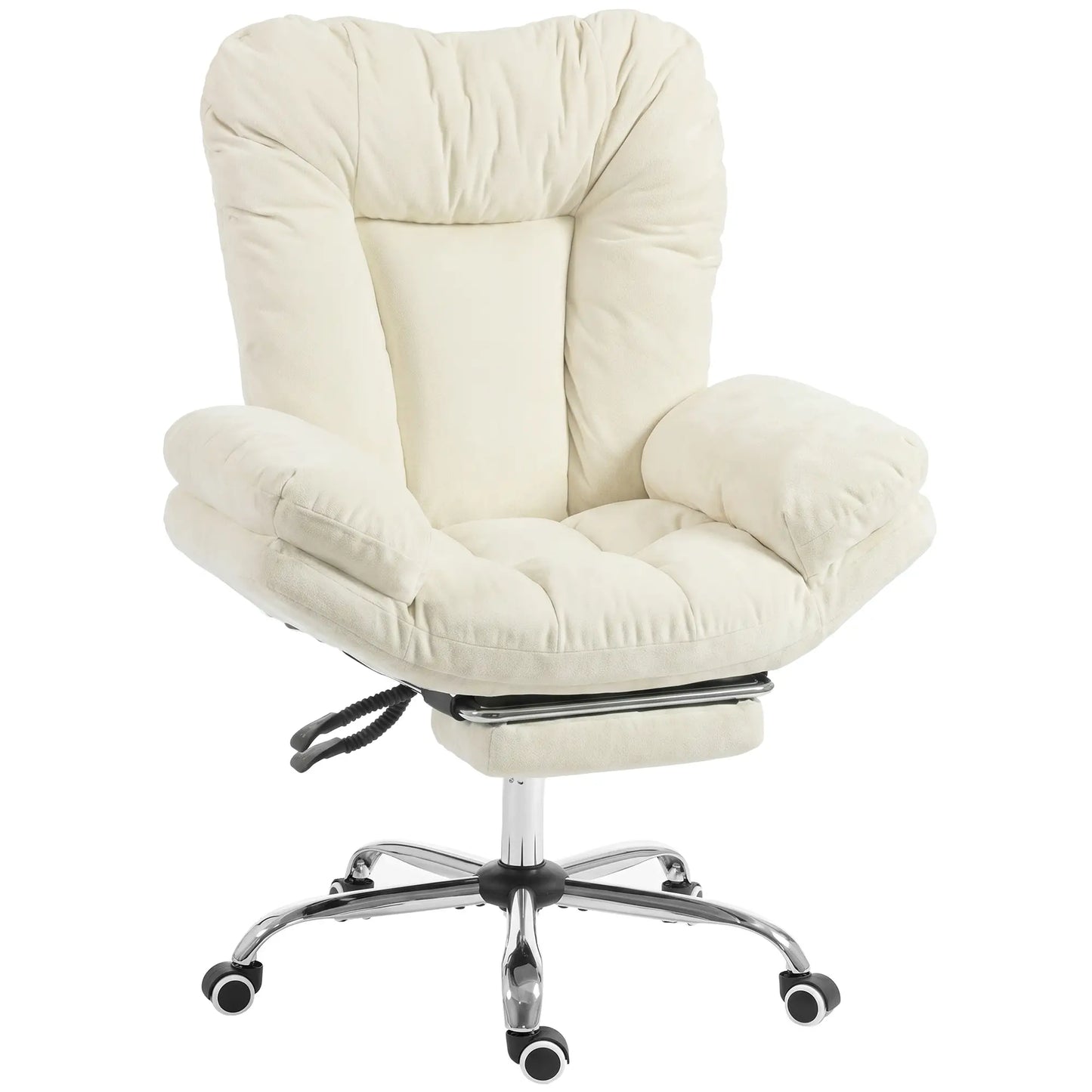 Criss Cross Chair with Wheels, Waterfall Armrests, Beige Task Chairs at Gallery Canada