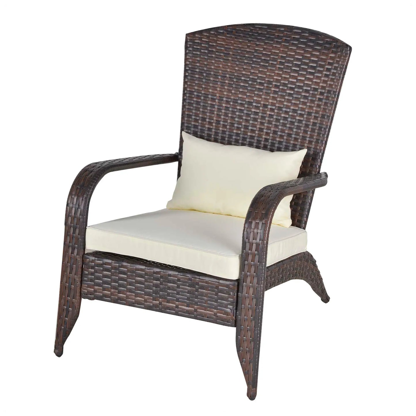 Patio Wicker Adirondack Chair, Outdoor PE Rattan Fire Pit Chair, White Patio Chairs at Gallery Canada