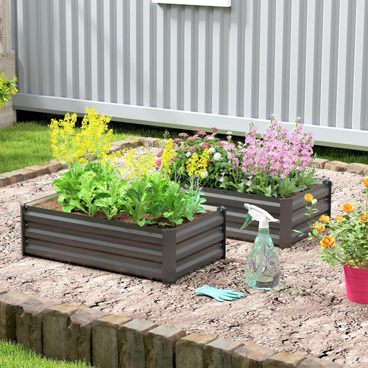 Galvanized Raised Garden Beds, Outdoor Planter Box, Black Galvanized Planter Boxes Black at Gallery Canada