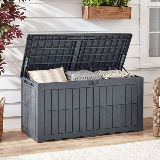 Waterproof Lockable Outdoor Deck Box, Gray Sheds & Outdoor Storage Gray at Gallery Canada