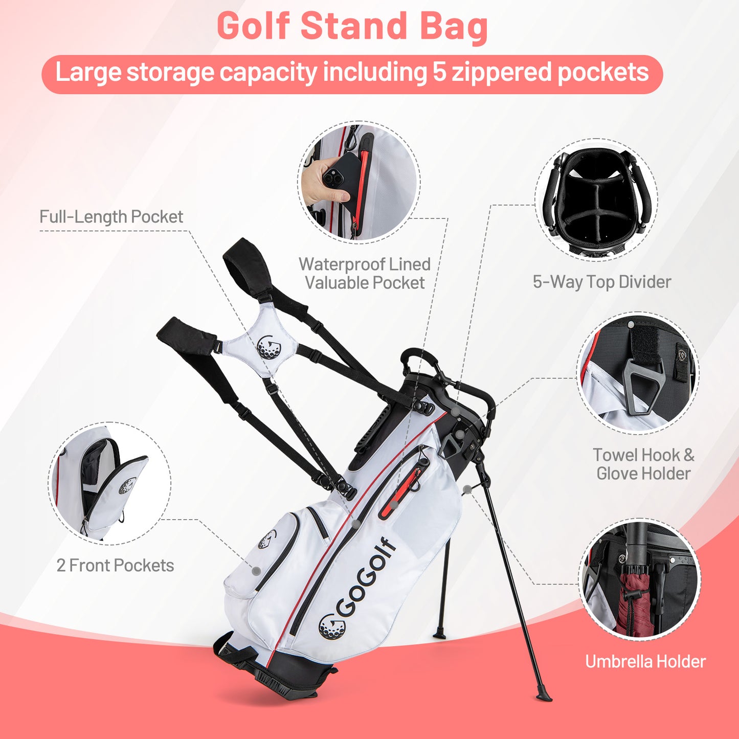 Women's Complete Golf Clubs and Bag Set with Headcovers and Putter, Red Golf at Gallery Canada