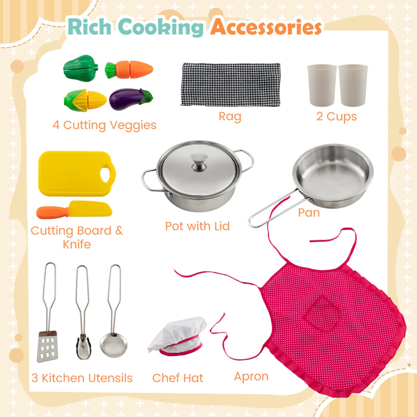 Wooden Kids Play Kitchen Playset, Realistic Lights And Sounds, Gray Play Kitchen Sets at Gallery Canada