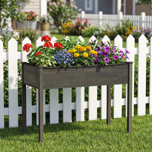 Wooden Raised Vegetable Garden Bed, Gray Raised Garden Beds Gray at Gallery Canada