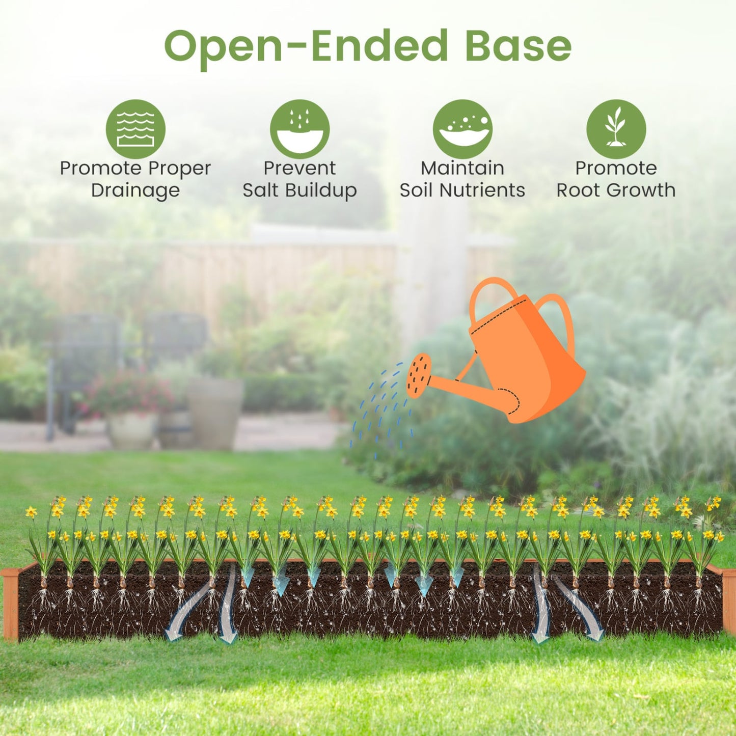Wooden Vegetable Raised Garden Bed, Orange