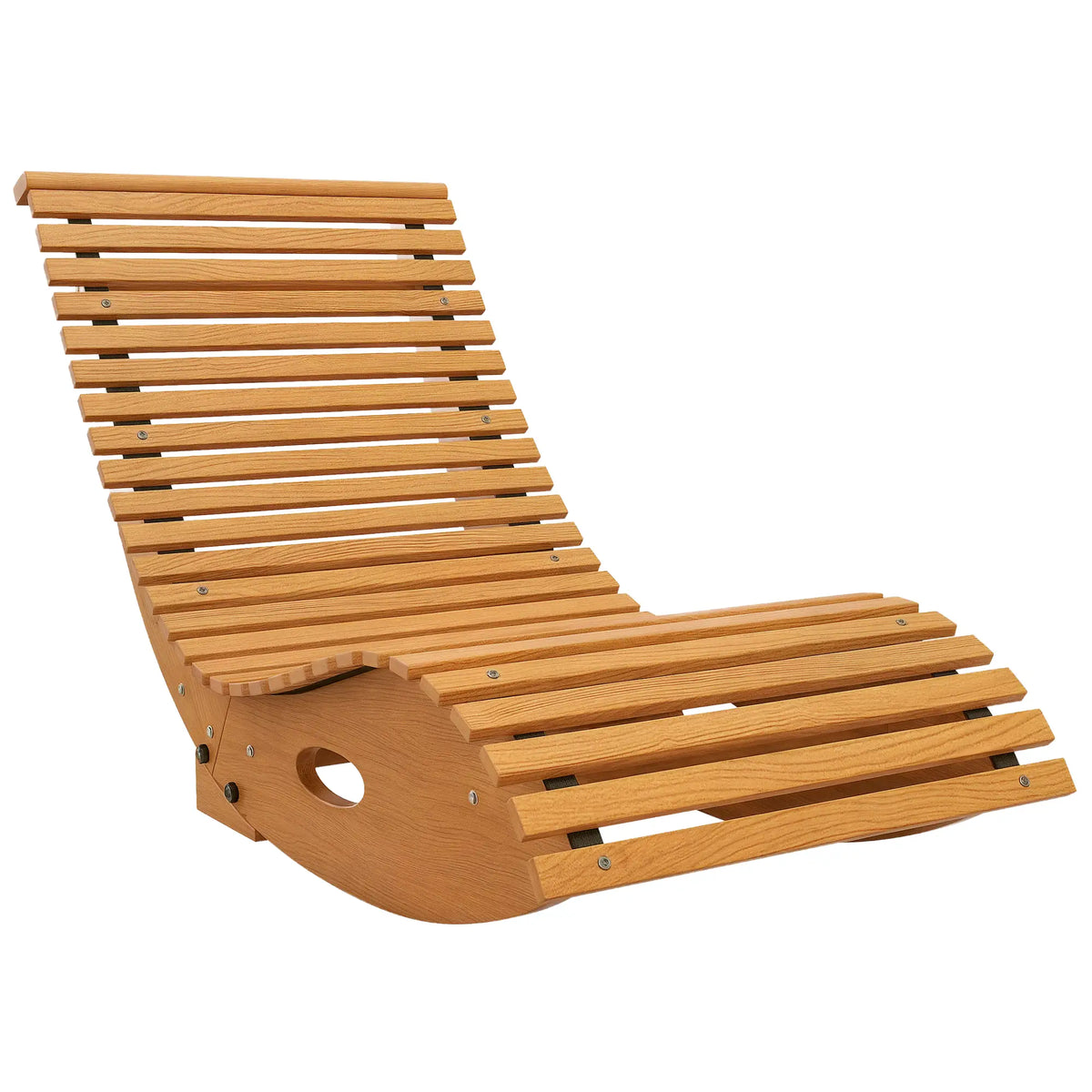 Outdoor Rocking Chair, Wooden Slatted Seat, 51.2" x 23.6" x 23.6", Teak Outdoor Rocking Chairs at Gallery Canada