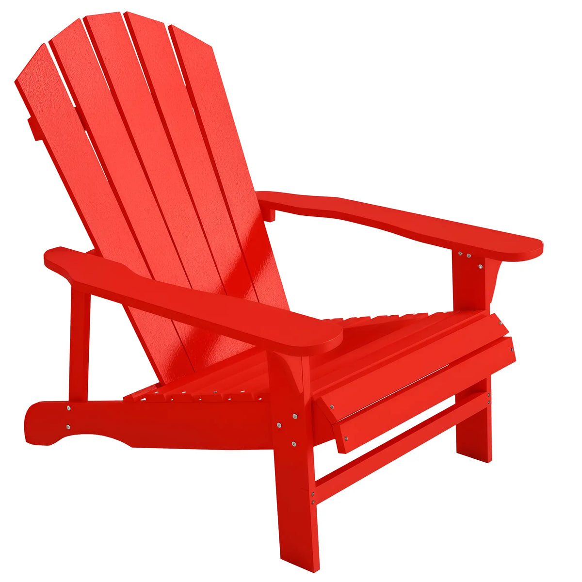 Wood Adirondack Chair, Outdoor Patio, Slatted Design, Red Patio Chairs at Gallery Canada