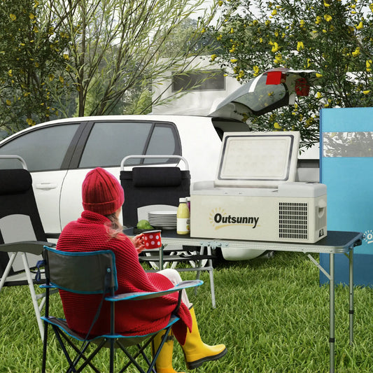 12V Car Refrigerator, 17QT Electric Cooler, -68℉-50℉, Portable Car Coolers Khaki and Grey at Gallery Canada