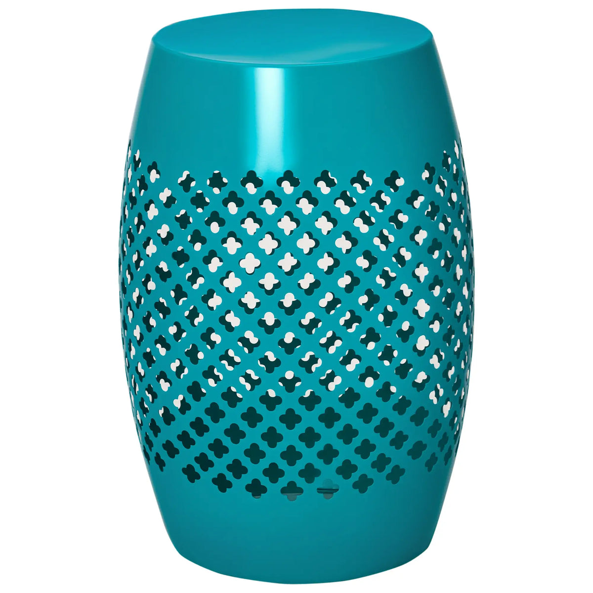 12.5" Steel Round Drum Patio Table, Indoor Outdoor, Teal Patio Dinning Tables at Gallery Canada