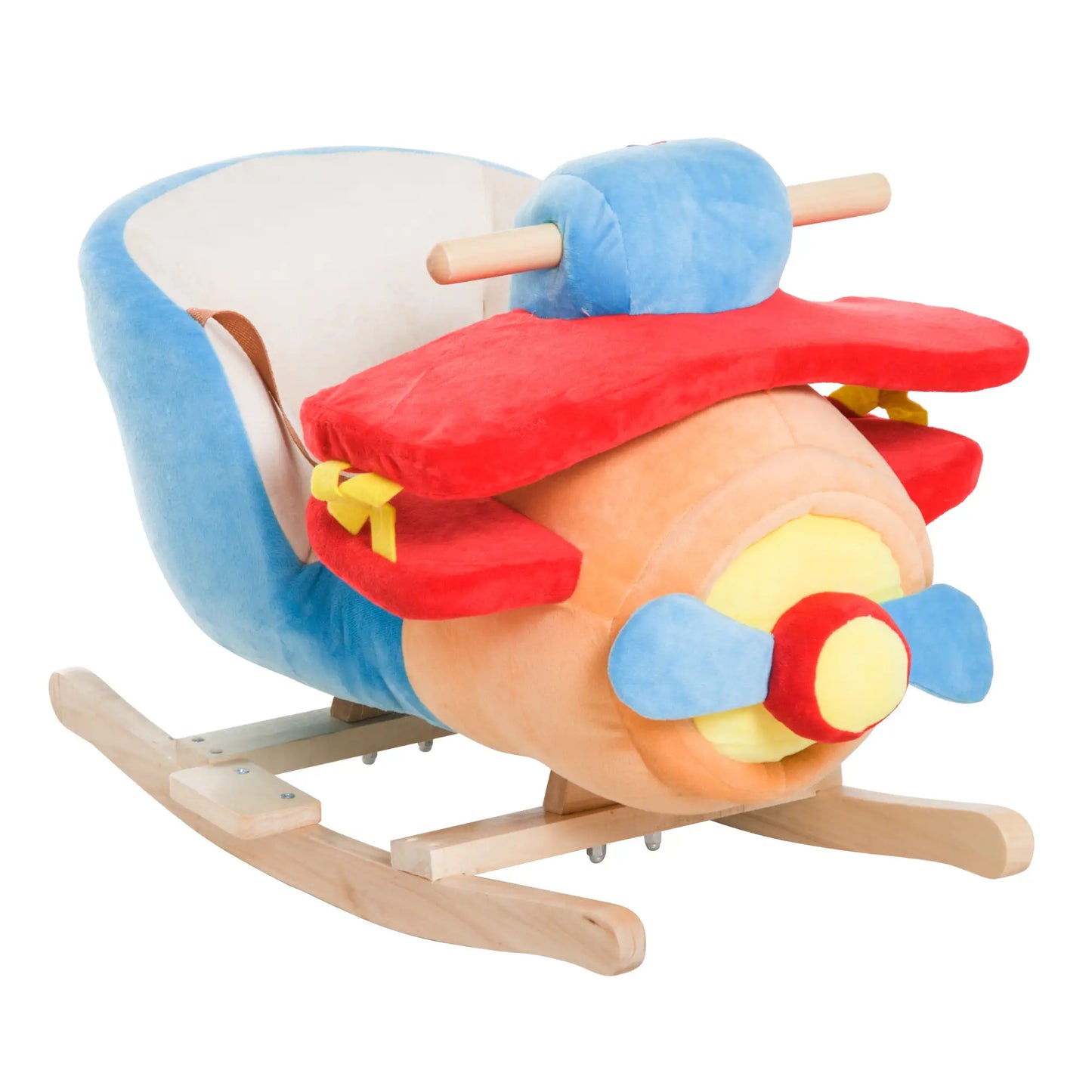 Wooden Rocking Horse Plane, Plush Seat, Sound, Red Rocking Horses at Gallery Canada