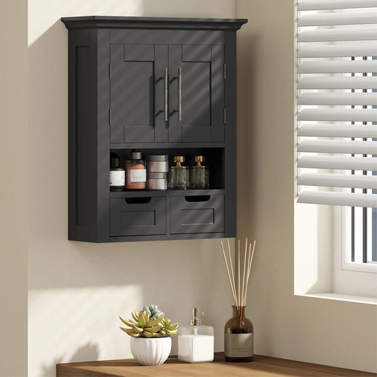 Bathroom Wall Cabinet, Medicine Cabinet, With Shelf, Black Wall Mounted Cabinets Black at Gallery Canada