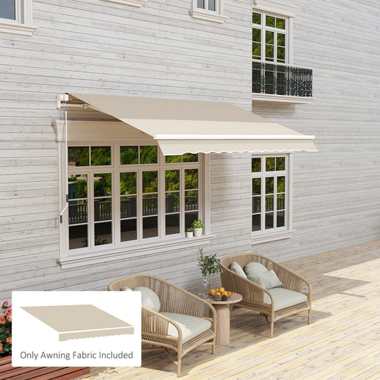 9' x 8' Outdoor Sunshade Canopy, Retractable Awning Fabric, Beige