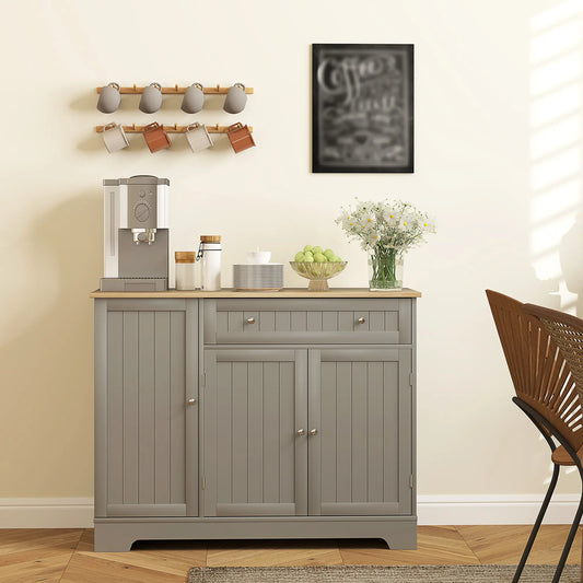 Modern Sideboard Cabinet, 41" Kitchen Buffet, Grey Bar Cabinets Grey, Oak at Gallery Canada