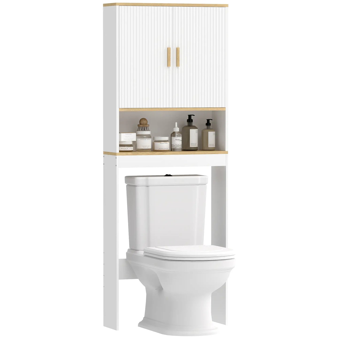 Adjustable Over Toilet Storage Shelf, White Oak, 24 Inch, White Over The Toilet Storage at Gallery Canada