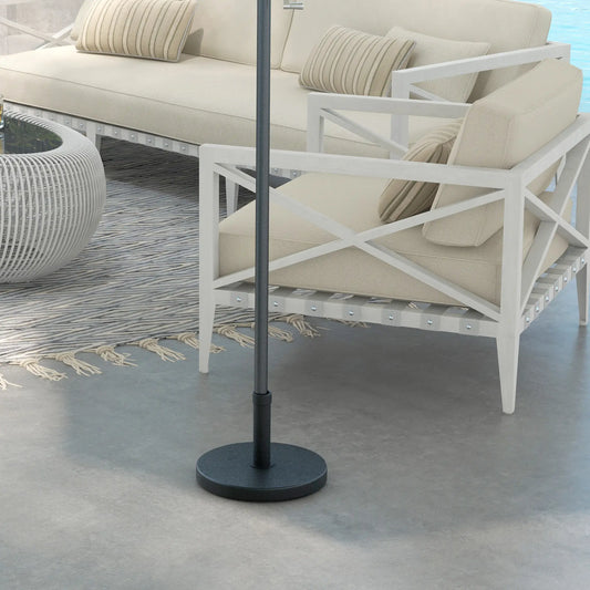 33 Lbs Concrete Parasol Base, 18.3" Round Umbrella Stand, Black Umbrella Bases Black at Gallery Canada