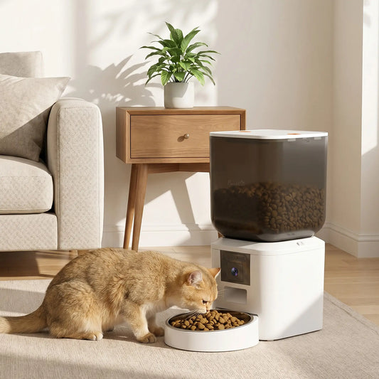 WiFi Cat Feeder with Camera, 8L, 2-Way Audio Dog Bowls White, Transparent Black at Gallery Canada