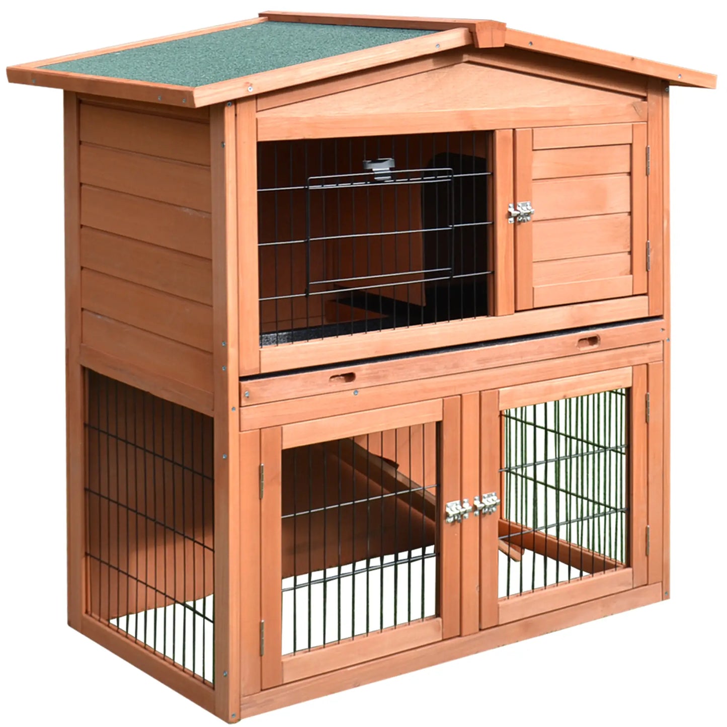 2 Tier Rabbit Hutch, Guinea Pig Cage, Ferret Enclosure, 39.6"L x 21.7"W x 39.8"H Rabbit Hutch at Gallery Canada