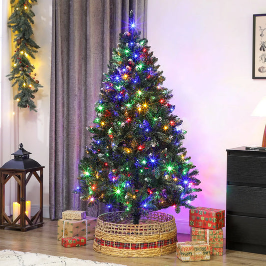 6 ft Frosted Prelit Christmas Tree, Dual Colour LED Light, Hinged, Easy Assembly, Dual Colour Pre Lit Christmas Trees Green, White at Gallery Canada