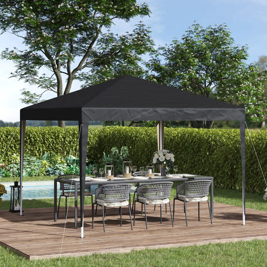 10 x 10ft Tente pliante Pop Up, Gazebo d'extérieur Canopée, Noir